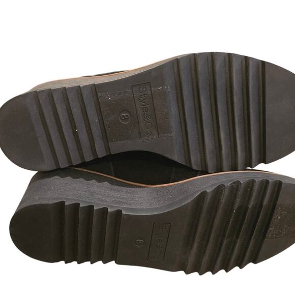 Style & Co Women's Iggyy Lace-Up Wedge Boots in Black NEW Size 8 - Picture 7 of 7